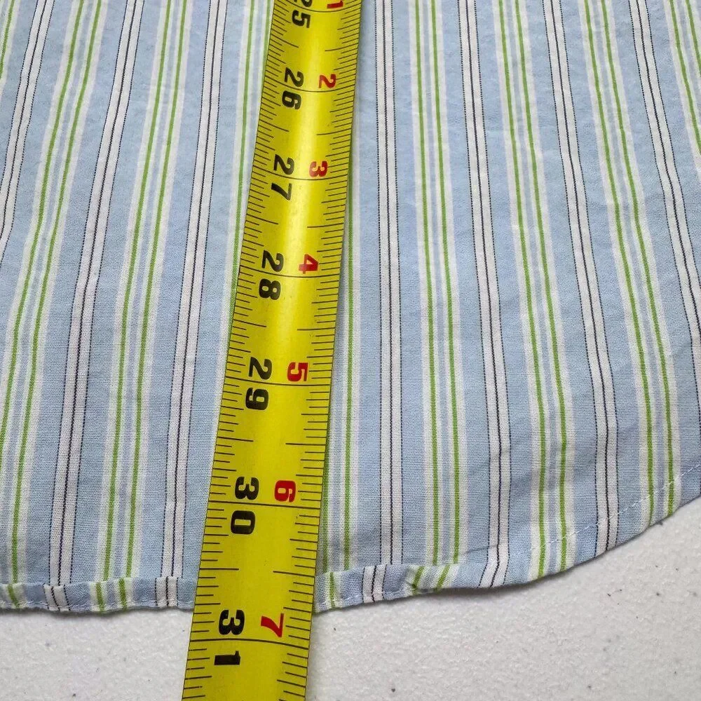 Banana Republic Shirt Mens 15 15.5 Blue White Stripe Shirt Business Casual Prepp